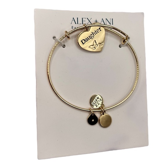 Alex and Ani Daughter Heart Expandable Gold Charm Bangle Bracelet - Picture 1 of 3